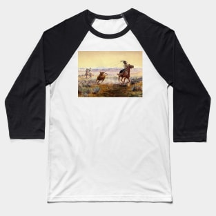 “On the Pond” by Charles M Russell Baseball T-Shirt